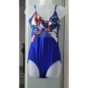 SHEISME Two ToneV-Neck One Piece Back Hook Closure Sz M